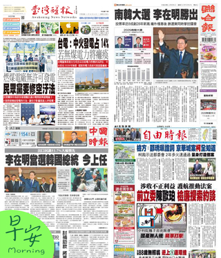 今日四大報頭版新聞（20250604）