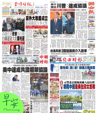 今日四大報頭版新聞！（20250612）