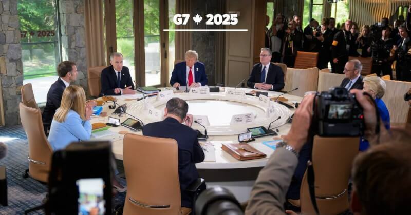 美國總統川普提早離開G7峰會,在G7上的發言也讓傳統西方領袖流了不少冷汗。(中央社)