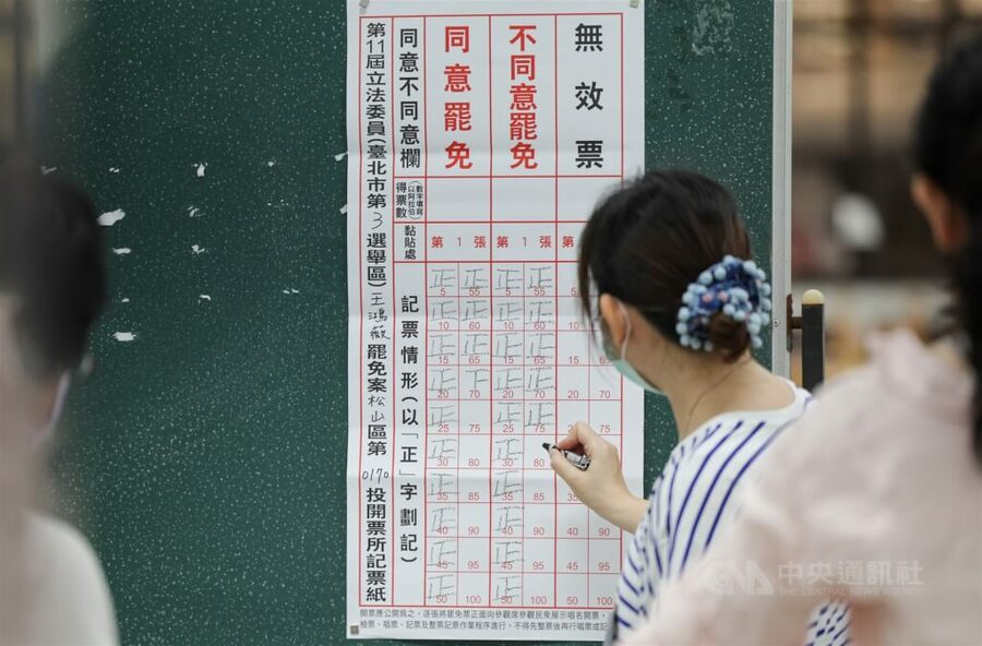 罷免結束了一句老話:老百姓用選票在說話了!(中央社)