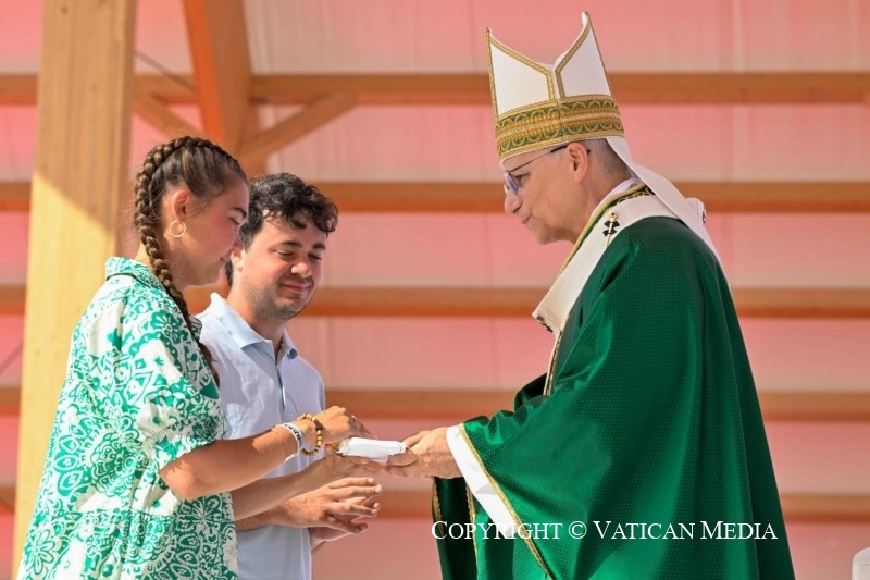 教宗良十四世勉勵在場青少年信徒勇敢承擔世界和平的責任。(Photo by Vatican on Flickr used under Creative Commons license)